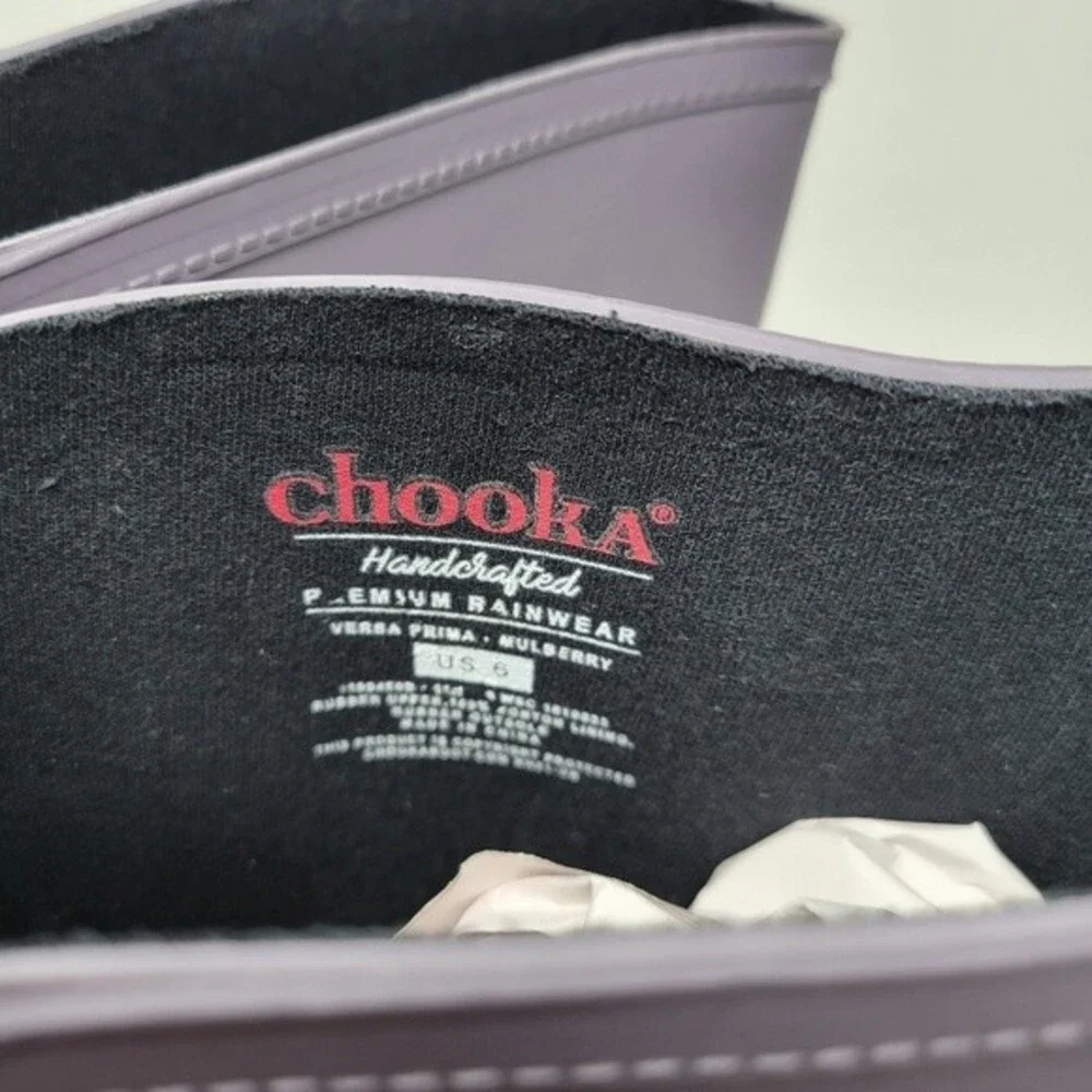 NWOB Chooka's Versa Prima Wide Calf Mulberry Rainboots 6‎